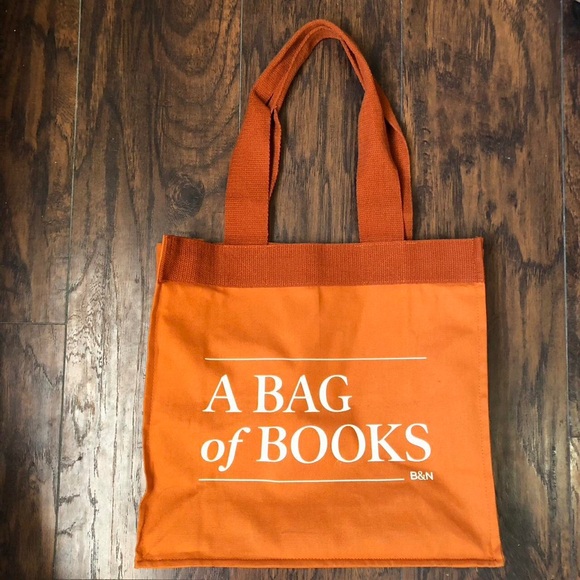 Barnes & Noble Handbags - Barnes & Noble A Bag of Books Tote Bag Orange Canvas B&N Bookstore Bag
